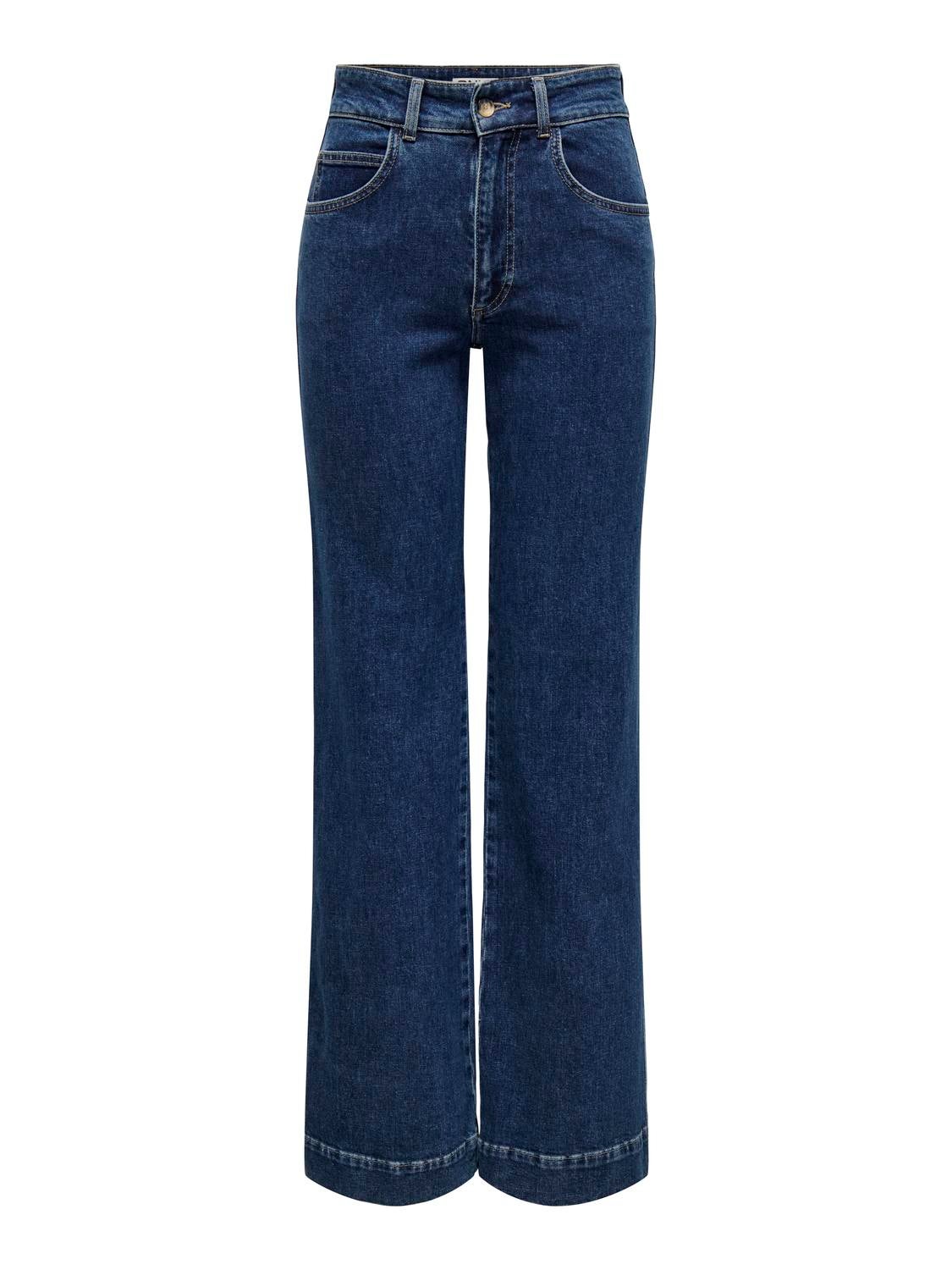 Onljuicy Hohe Taille Weiter Beinschnitt Jeans