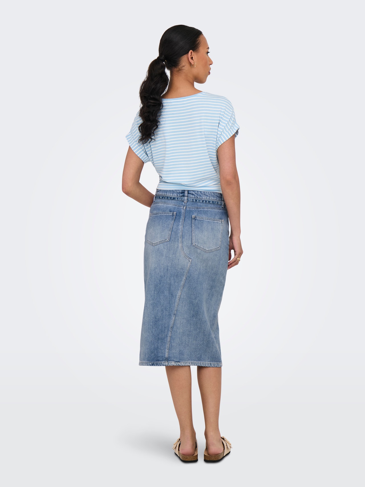 ONLY Keskmine vöökoht Pikem seelik -Medium Blue Denim - 15335343