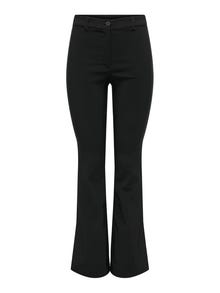 ONLY Sirge lõige Keskmine vöökoht Püksid -Black - 15335536