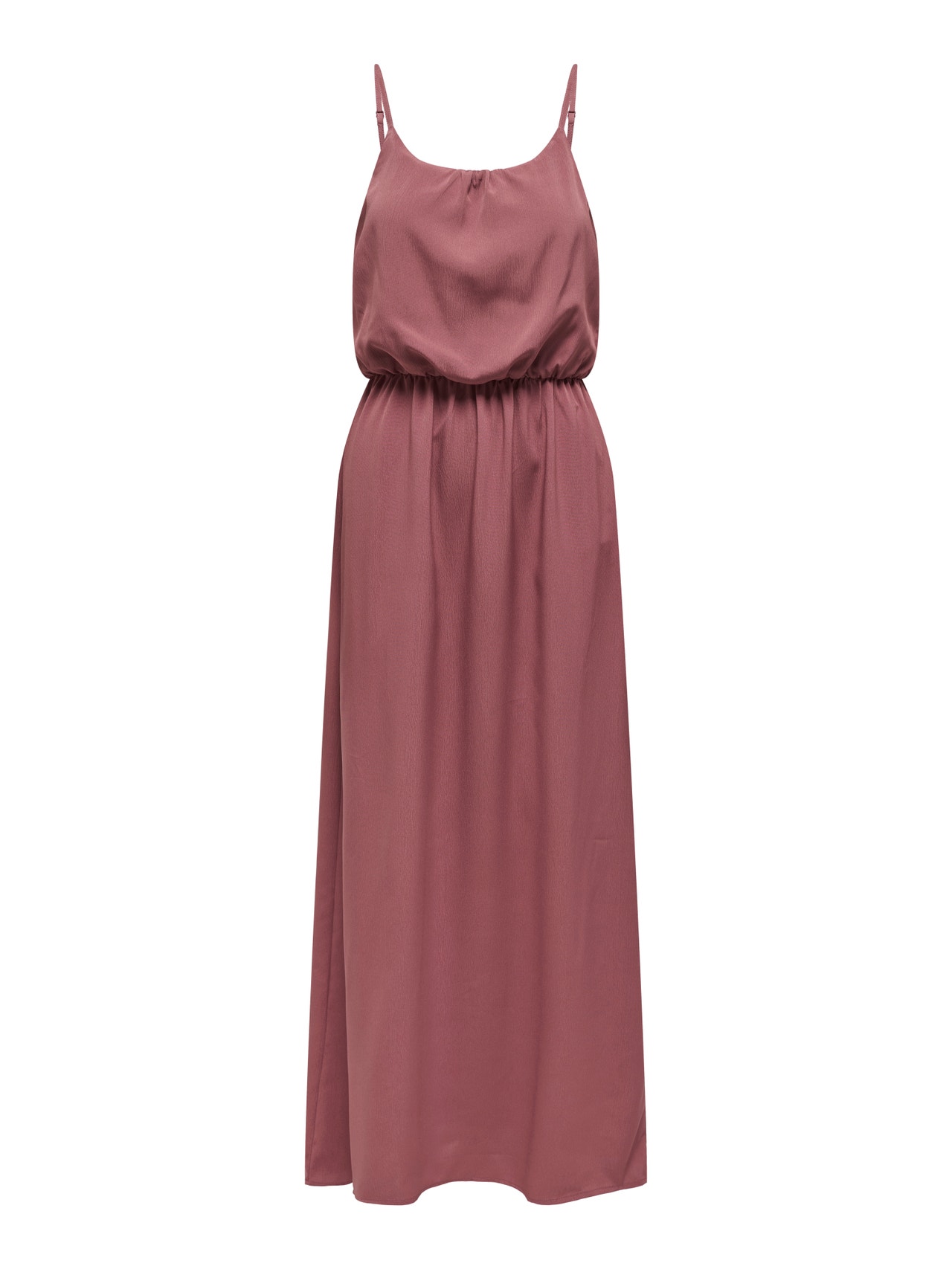 ONLY Regular Fit Round Neck Adjustable shoulder straps Long dress -Rose Brown - 15335556