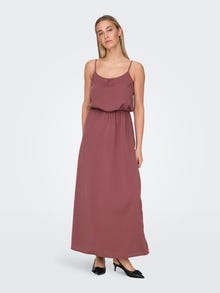 ONLY Normal geschnitten Rundhals Verstellbare Träger Langes Kleid -Rose Brown - 15335556