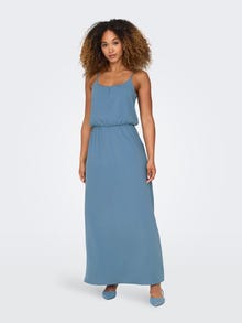 ONLY Regular Fit Round Neck Adjustable shoulder straps Long dress -Coronet Blue - 15335556