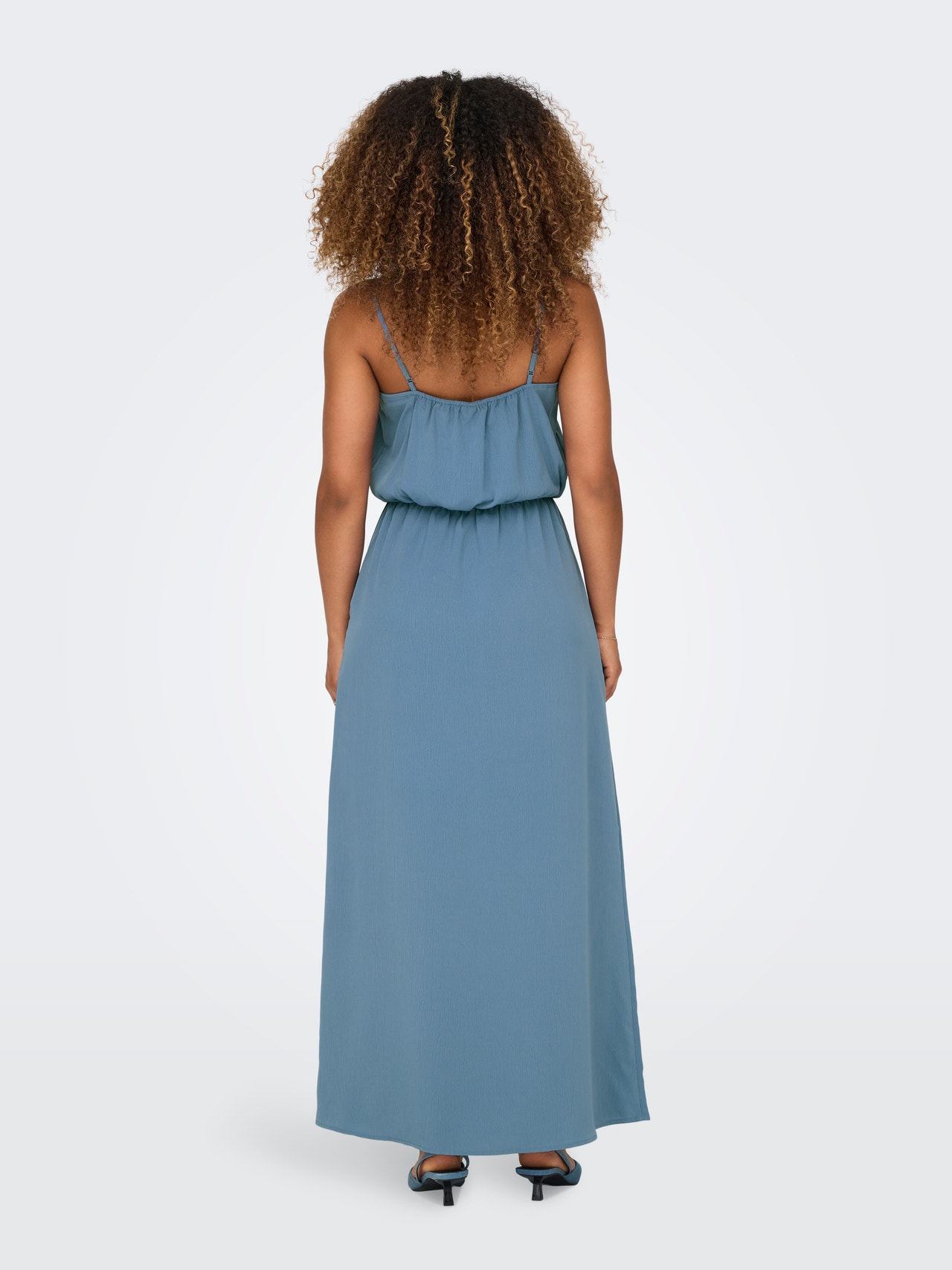 ONLY Regular Fit Round Neck Adjustable shoulder straps Long dress -Coronet Blue - 15335556