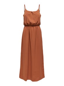 ONLY Regular Fit O-hals Justerbare skulderstropper Lang kjole -Mocha Bisque - 15335556