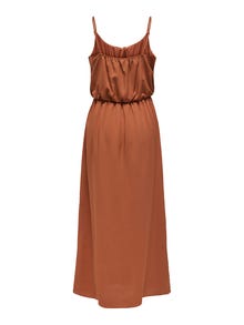 ONLY Regular Fit O-hals Justerbare skulderstropper Lang kjole -Mocha Bisque - 15335556