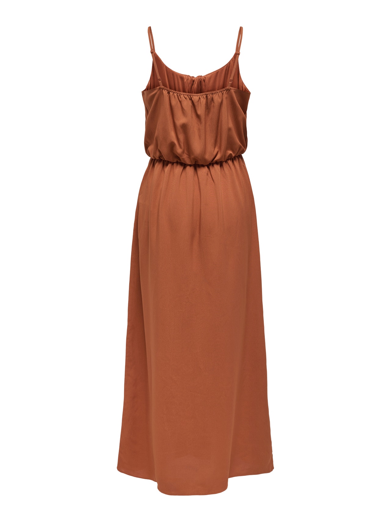 ONLY Regular Fit Round Neck Adjustable shoulder straps Long dress -Mocha Bisque - 15335556