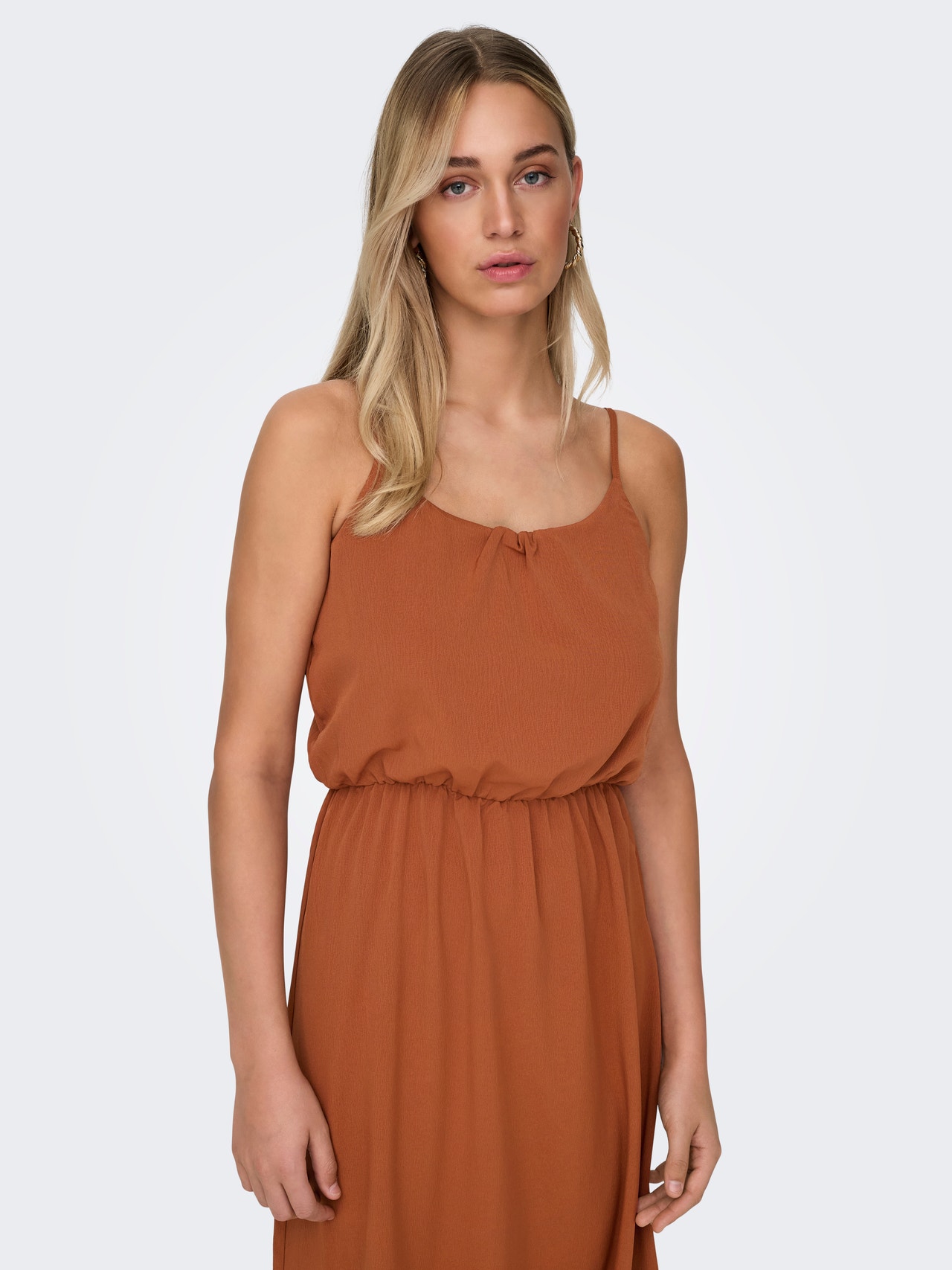 ONLY maxi dress with shoulder straps -Mocha Bisque - 15335556