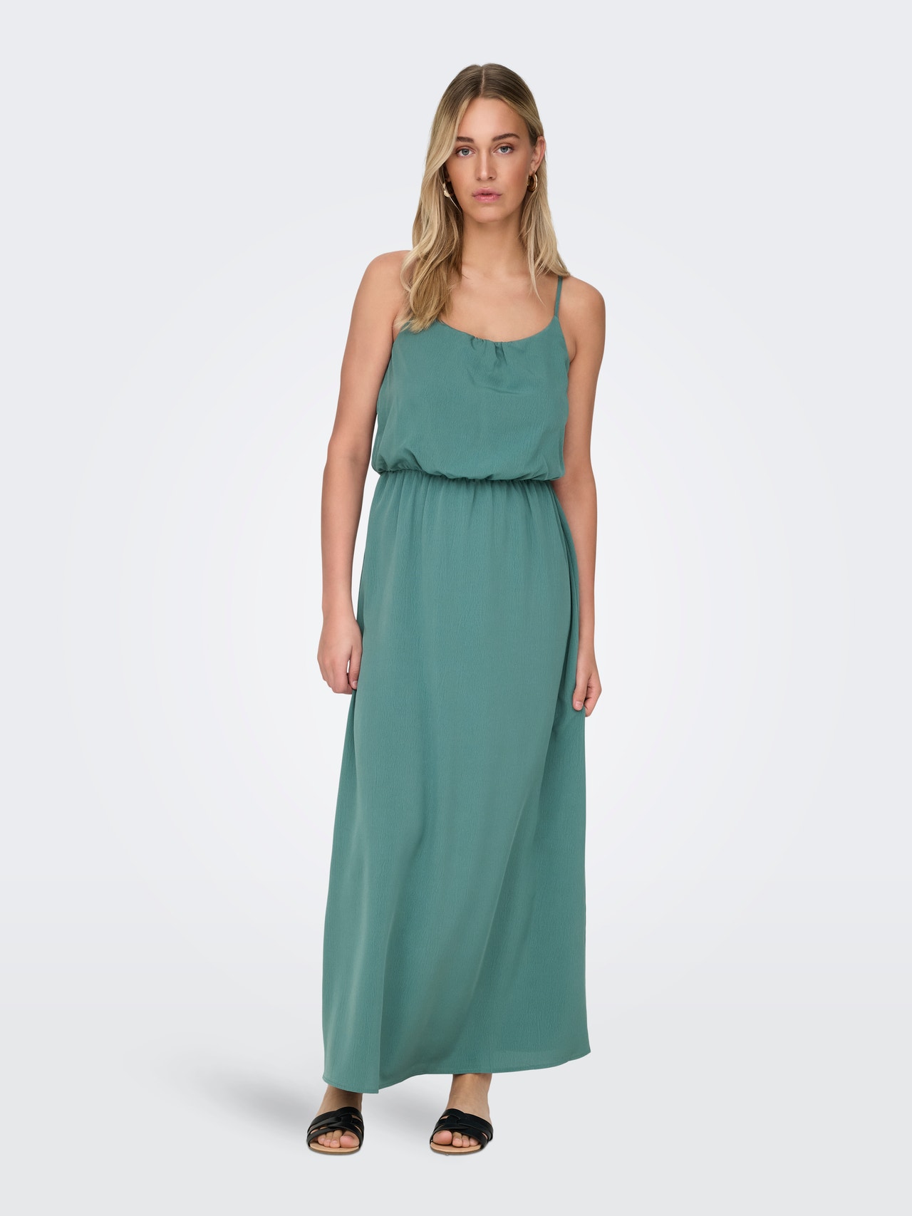 ONLY Midi dress with shoulder straps -Blue Spruce - 15335556