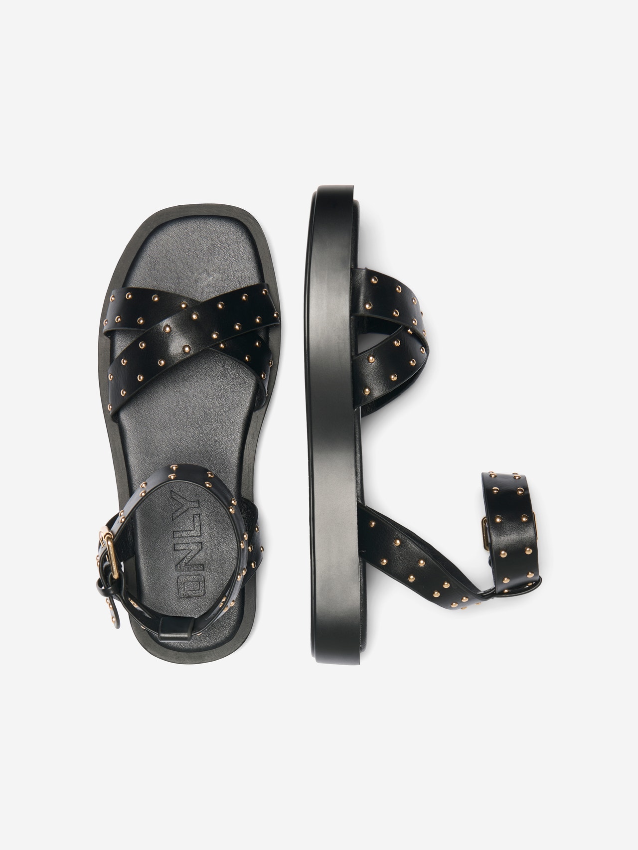 ONLY Sandals with studs -Black - 15335559