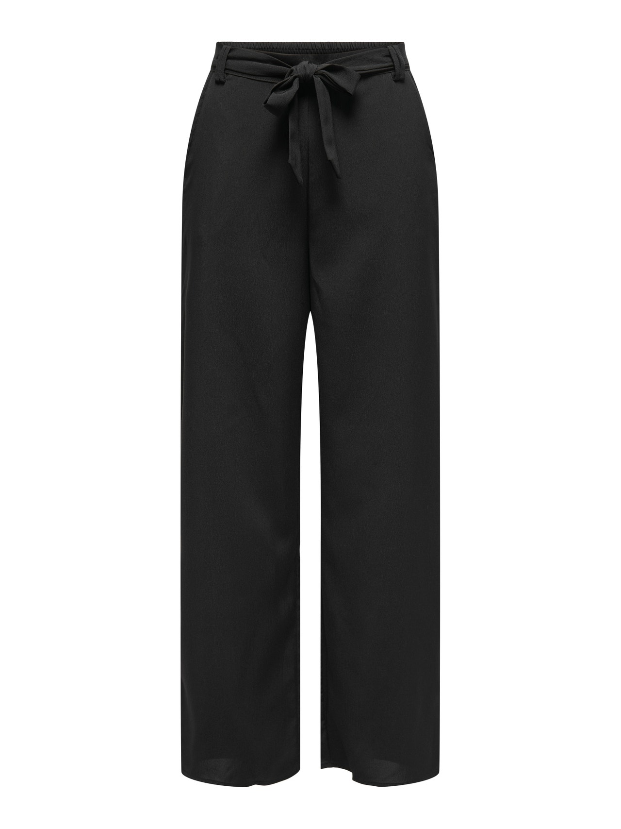 ONLY Trousers with tie belt -Black - 15335560