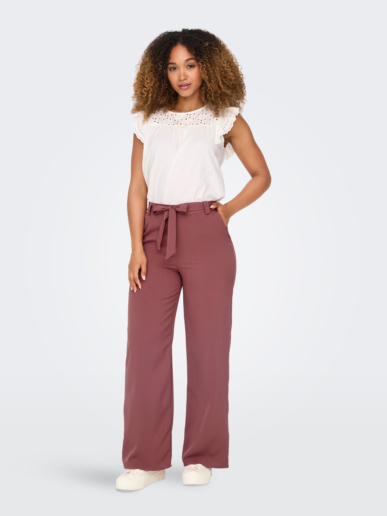 ONLY Regular Fit Trousers -Rose Brown - 15335560