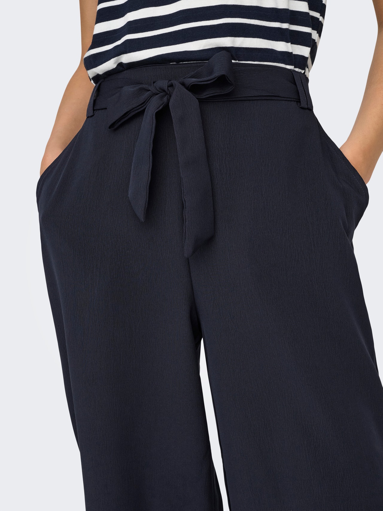 ONLY Trousers with tie belt -Night Sky - 15335560