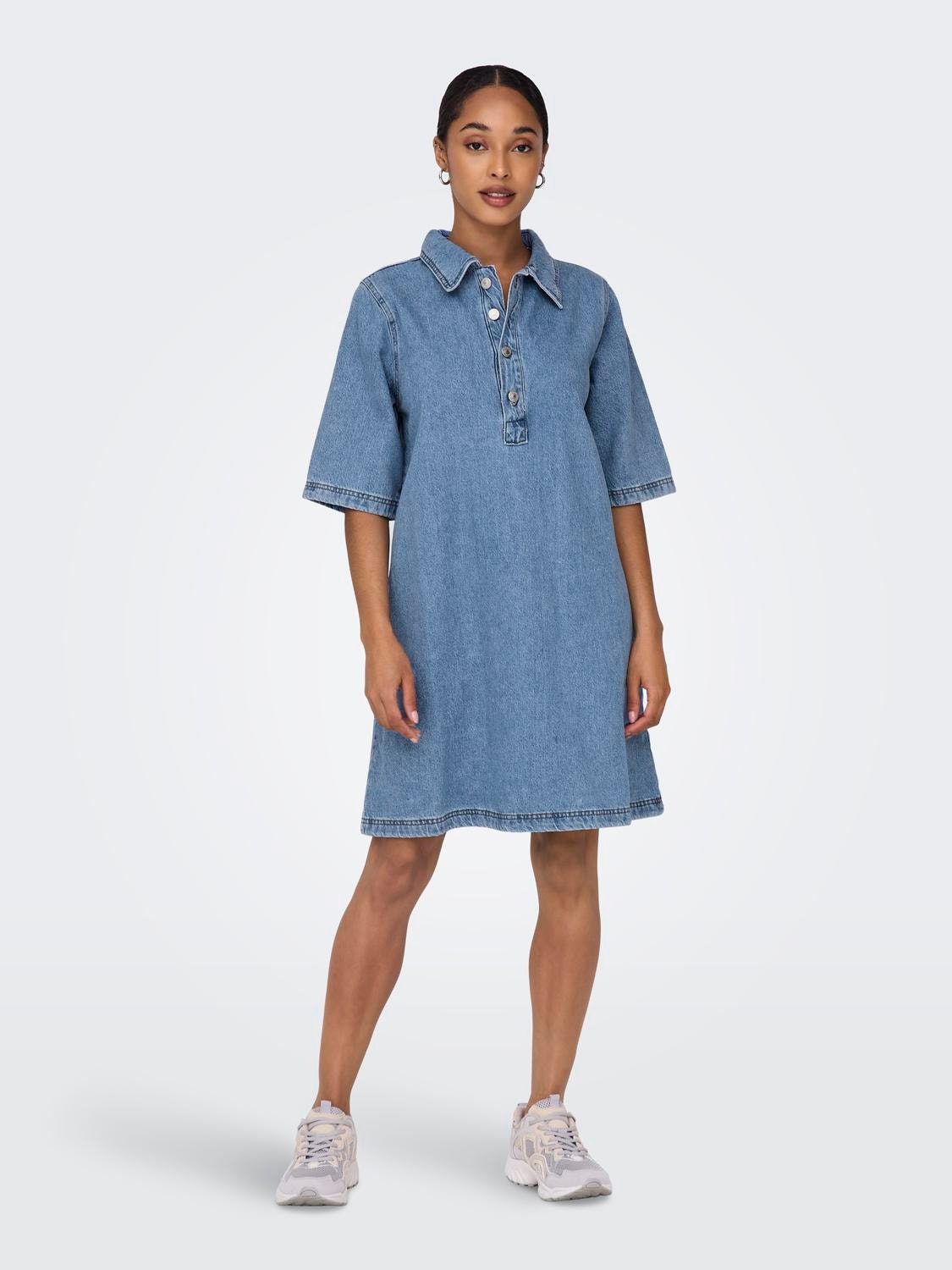 ONLY Denim shirt dress -Light Blue Denim - 15335635