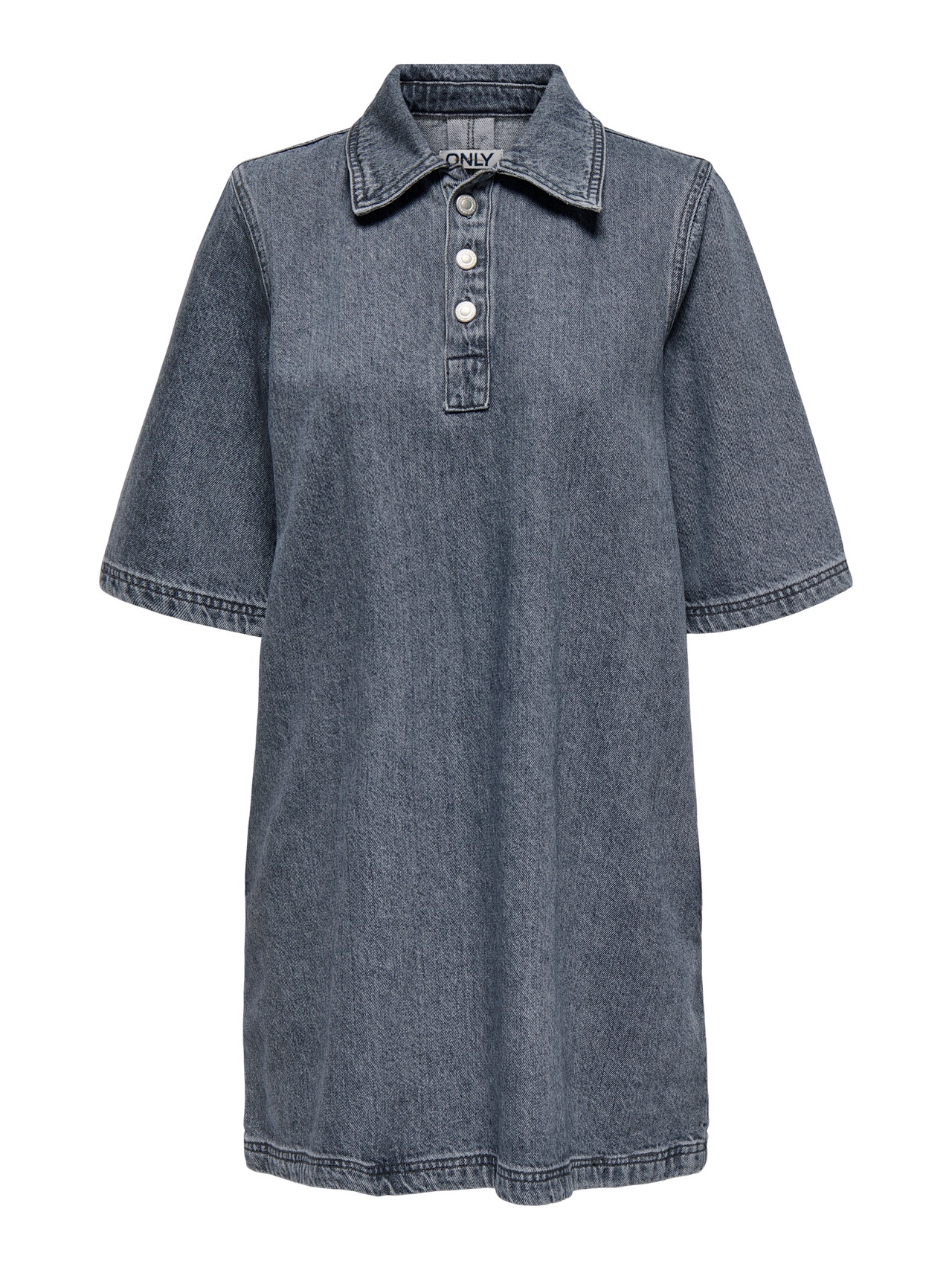 ONLY Normal geschnitten Hemdkragen Kurzes Kleid -Grey Denim - 15335635