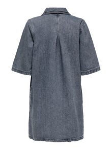 ONLY Robe courte Regular Fit Col chemise -Grey Denim - 15335635