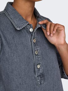 ONLY Normal geschnitten Hemdkragen Kurzes Kleid -Grey Denim - 15335635