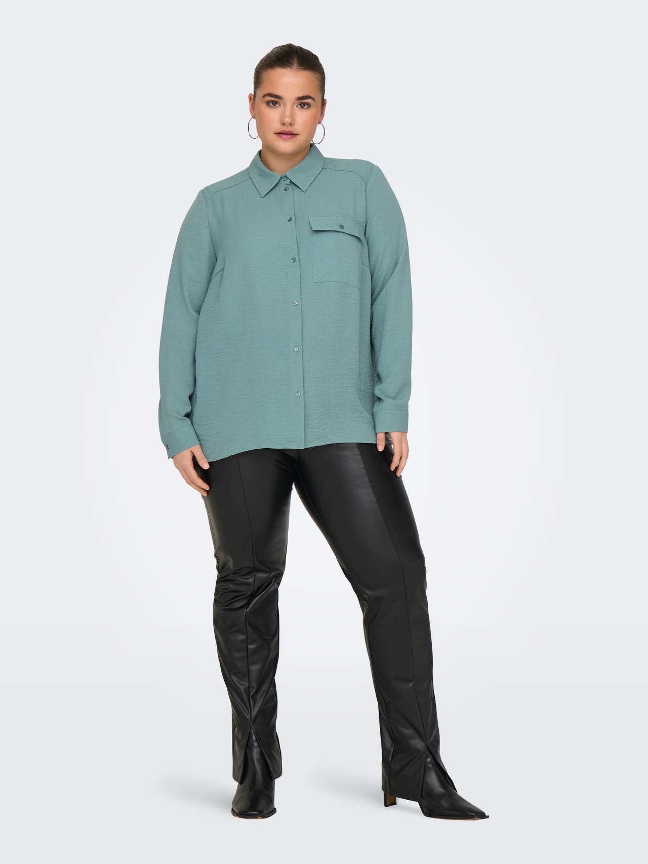ONLY Regular fit Overhemd kraag Overhemd -Chinois Green - 15335765