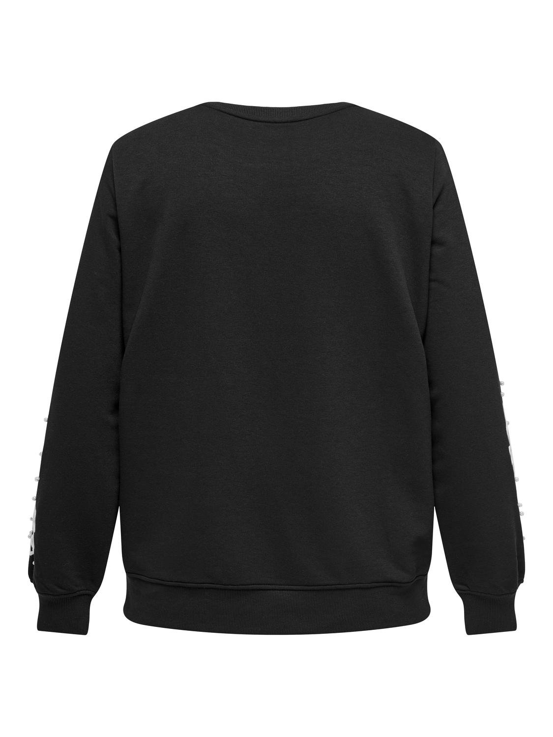 ONLY Normal geschnitten Rundhals Tief angesetzte Schulter Sweatshirt -Black - 15335885
