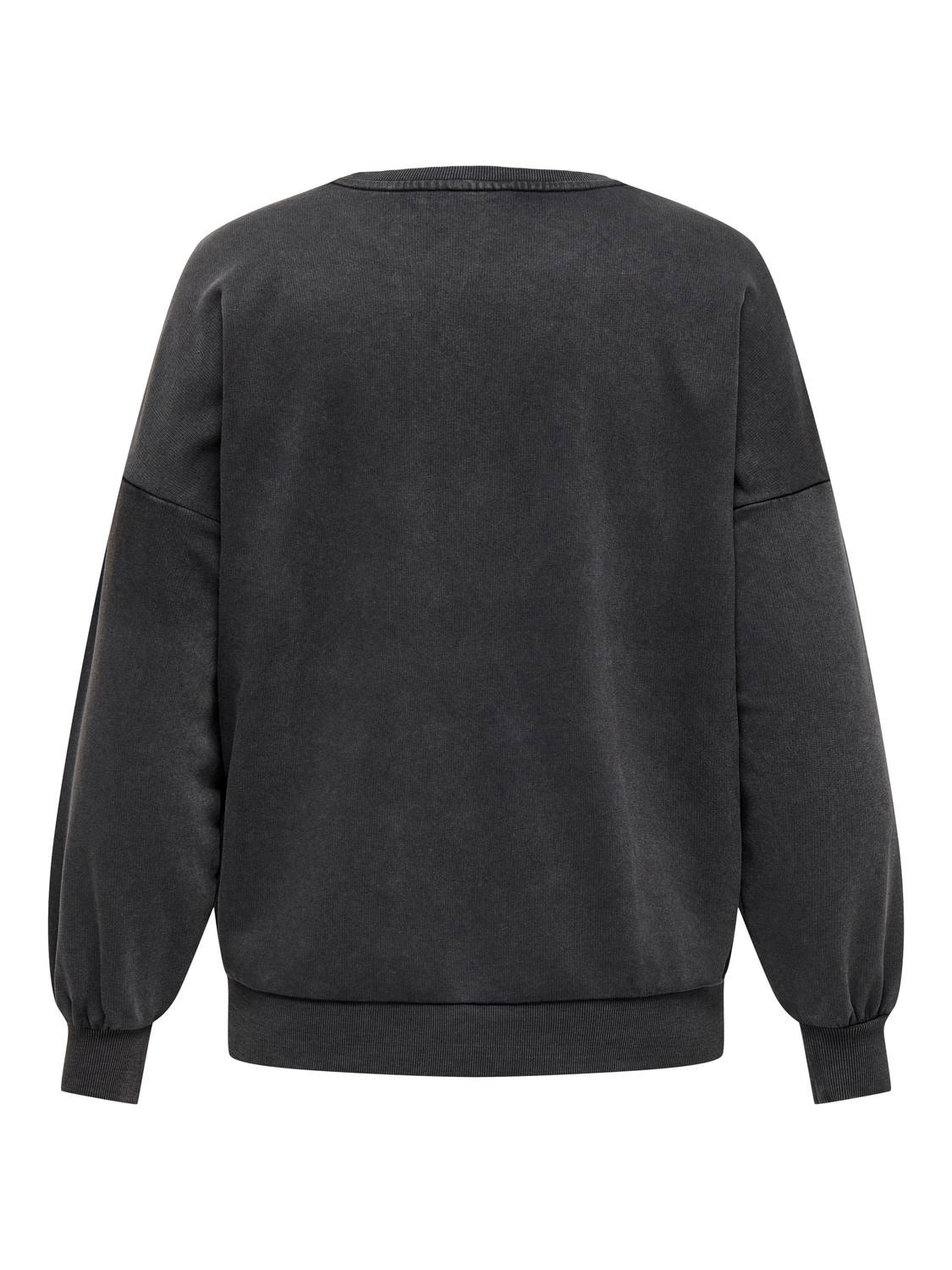 ONLY Normal geschnitten Rundhals Tief angesetzte Schulter Sweatshirt -Phantom - 15335887