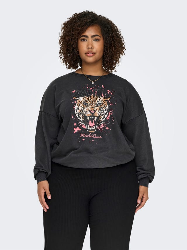ONLY Curvy printet sweatshirt - 15335887