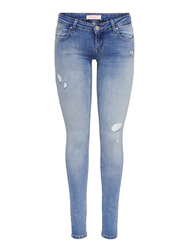 ONLY Jeans Skinny Fit Taille basse Ourlé destroy Petite - 15335962