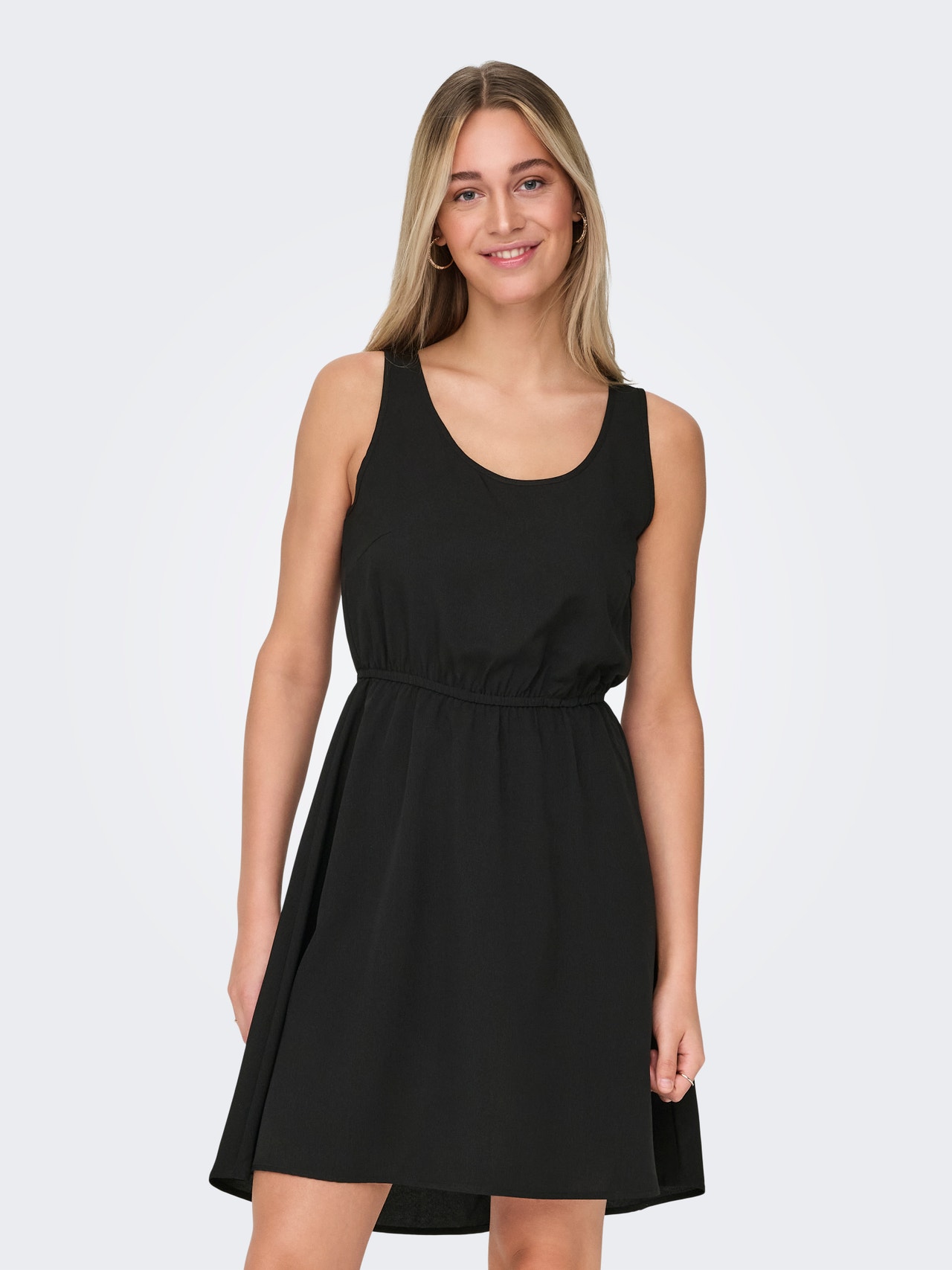 ONLY Kort ærmeløs kjole -Black - 15335966
