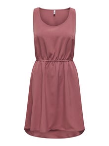 ONLY Normal geschnitten Rundhals Kurzes Kleid -Rose Brown - 15335966