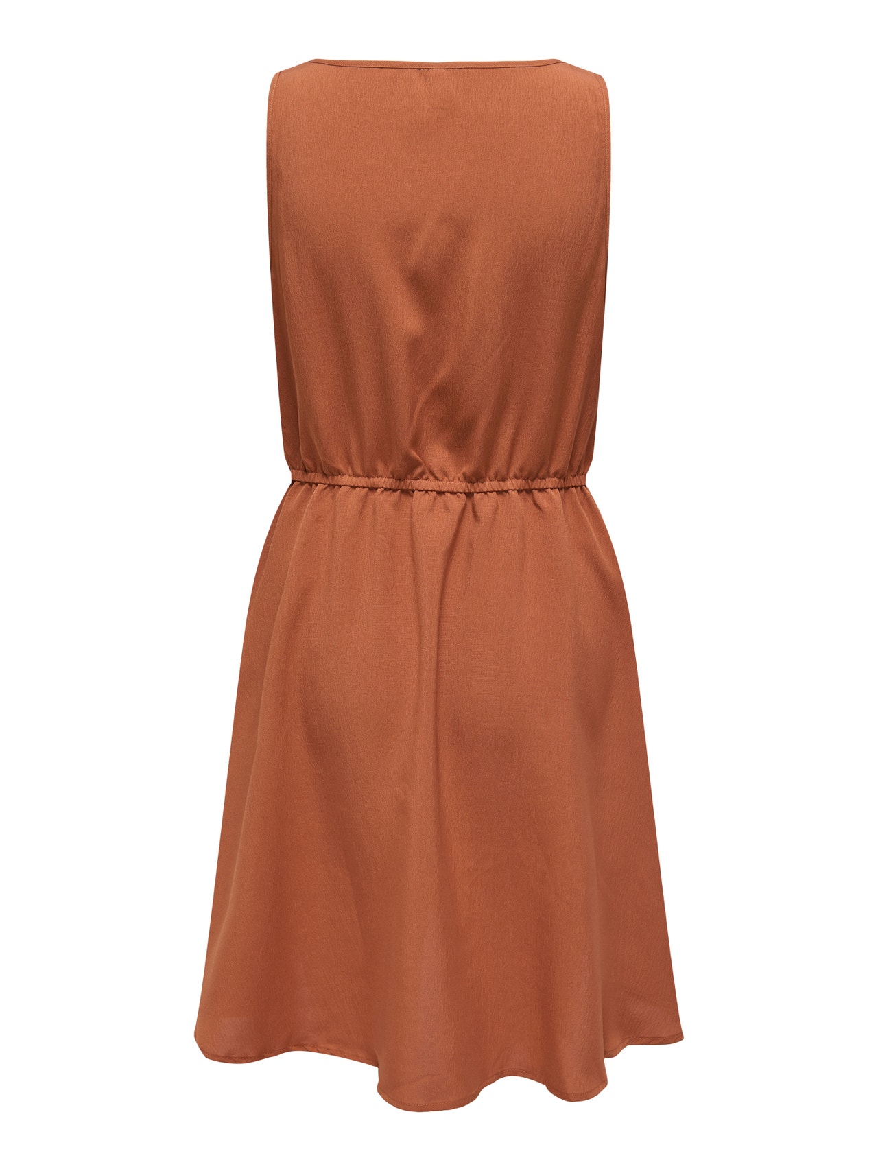 ONLY Normal geschnitten Rundhals Kurzes Kleid -Mocha Bisque - 15335966