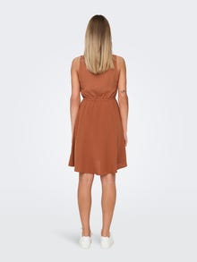 ONLY Normal geschnitten Rundhals Kurzes Kleid -Mocha Bisque - 15335966