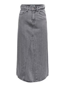 ONLY Hohe Taille Langer Rock -Grey Denim - 15336073