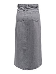 ONLY Hög midja Lång kjol -Grey Denim - 15336073