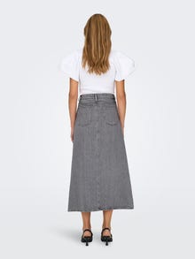 ONLY High waist Lange rok -Grey Denim - 15336073