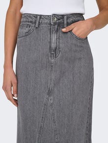 ONLY Hög midja Lång kjol -Grey Denim - 15336073