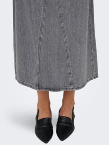 ONLY Hög midja Lång kjol -Grey Denim - 15336073