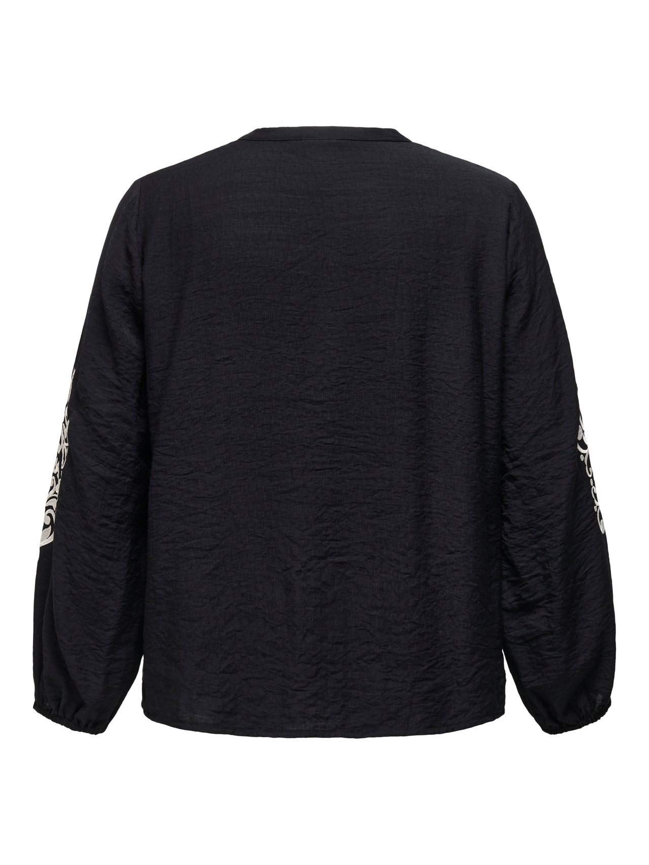 ONLY Curvy broderet skjorte -Black - 15336080