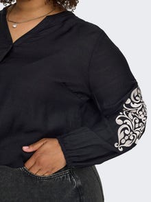 ONLY Curvy embroidery shirt -Black - 15336080