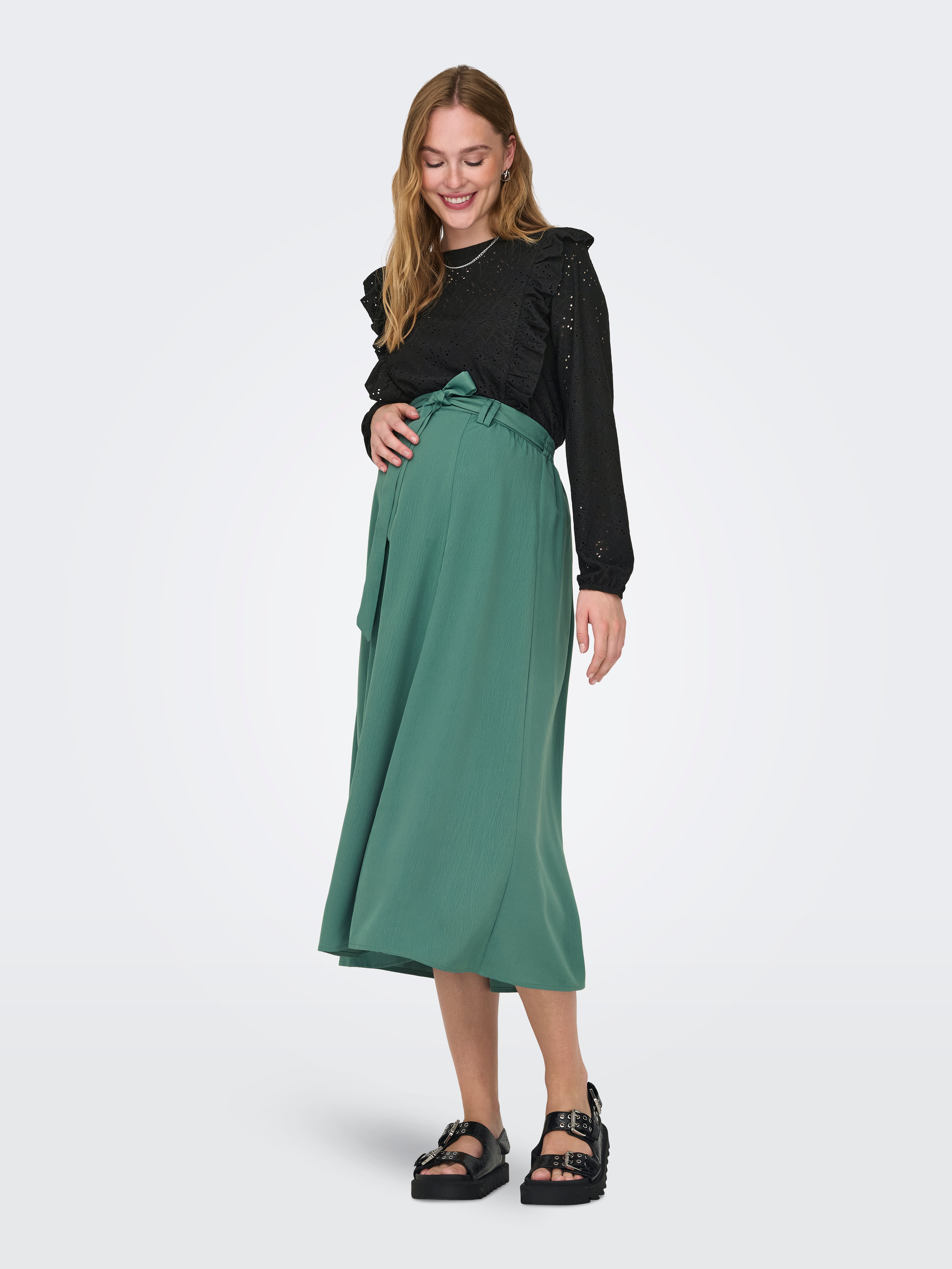 OLMELITE Normal geschnitten Hose | Dunkelgrün | ONLY® 