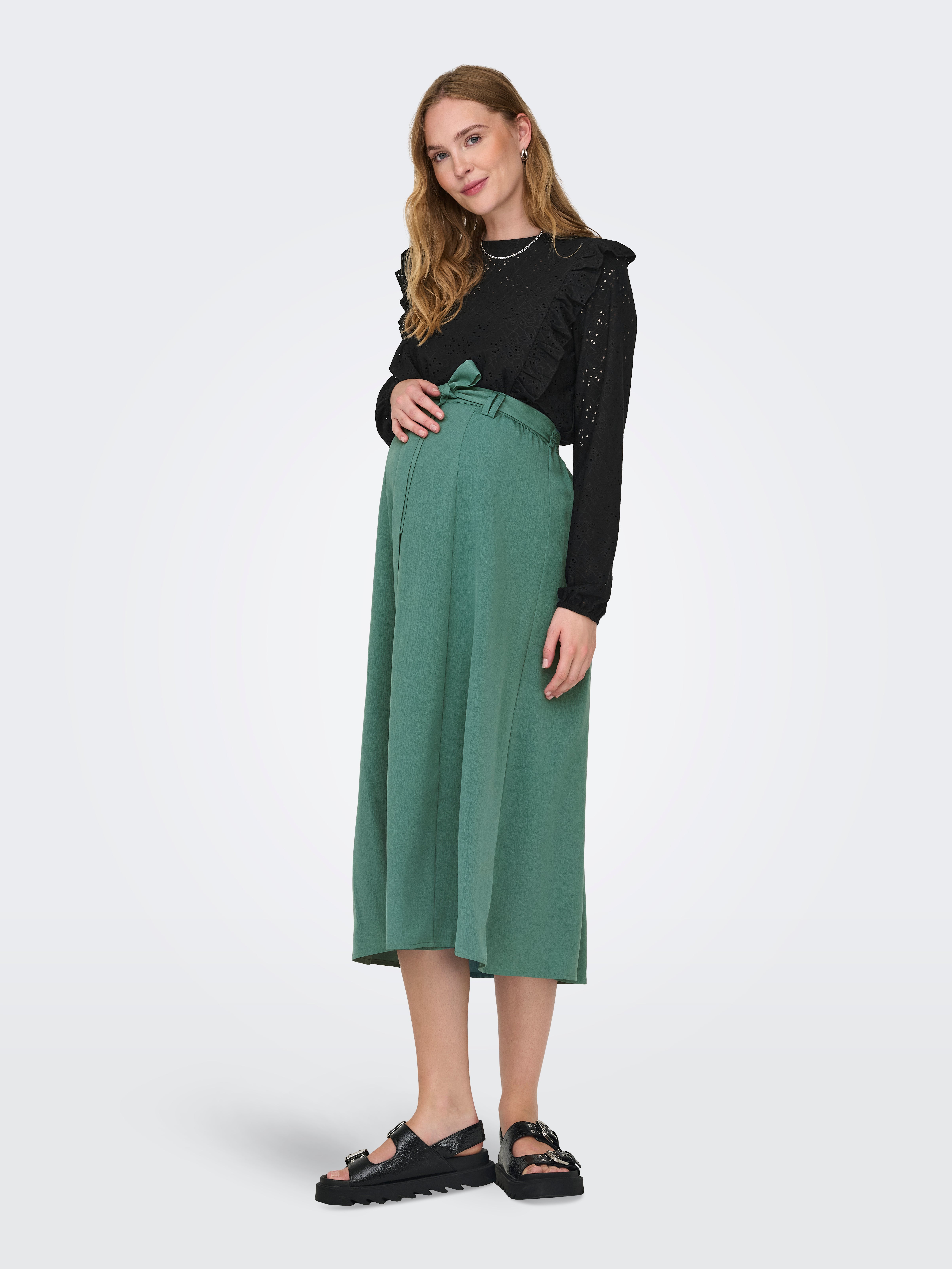 OLMELITE Normal geschnitten Hose | Dunkelgrün | ONLY® 