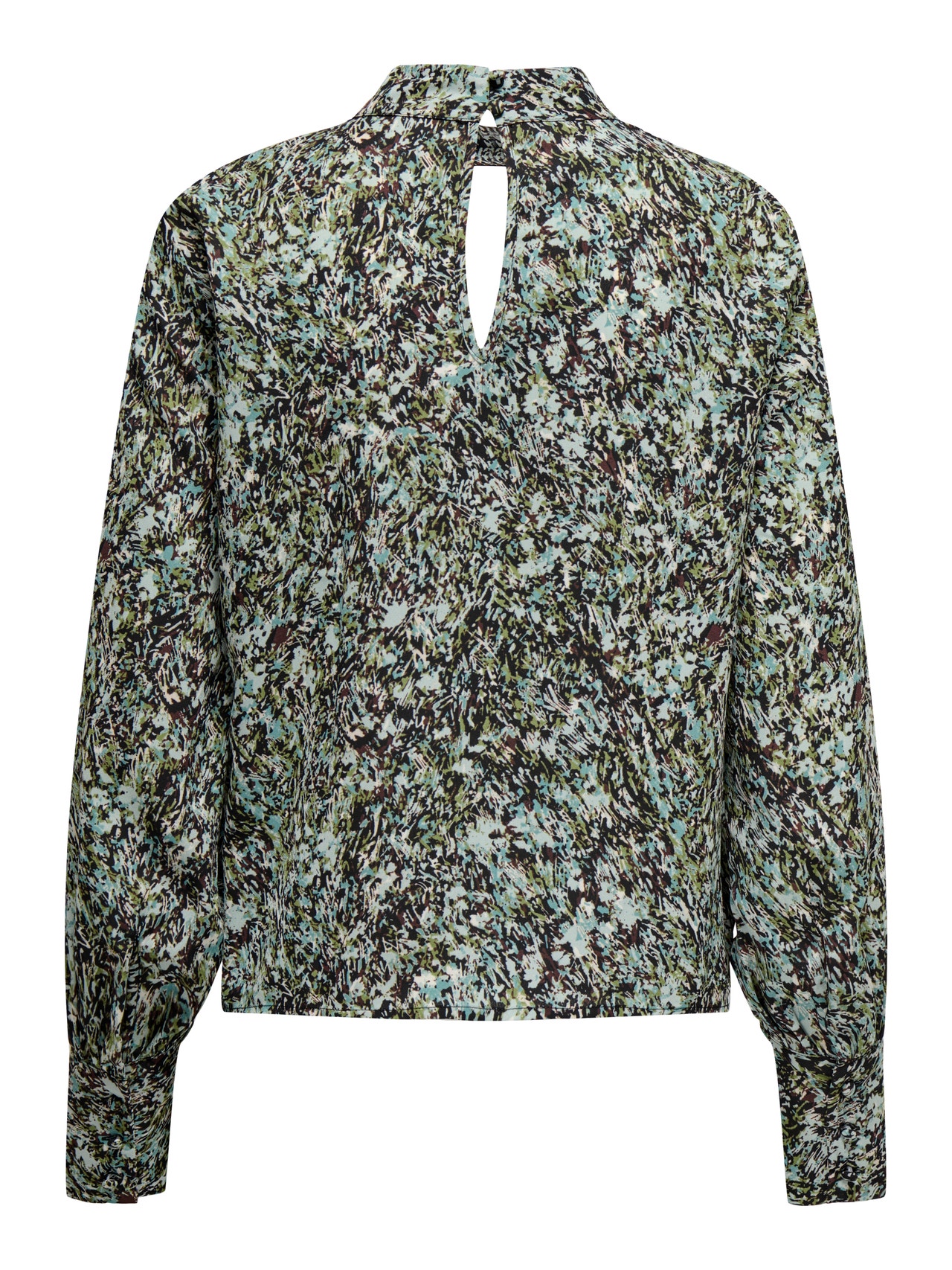 ONLY Redovno prianjanje Visoki vrat Zakopčane manžete Balon rukavi Vrh -Black - 15336122