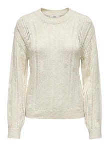 ONLY Pull-overs Regular Fit Col rond Épaules tombantes -Sandshell - 15336128