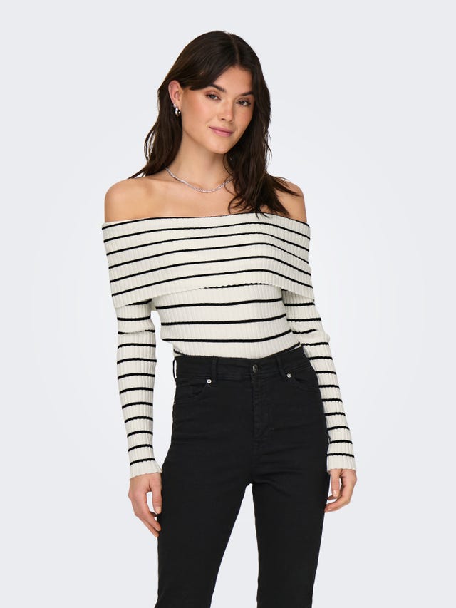 ONLY Off shoulder knitted pullover - 15336133
