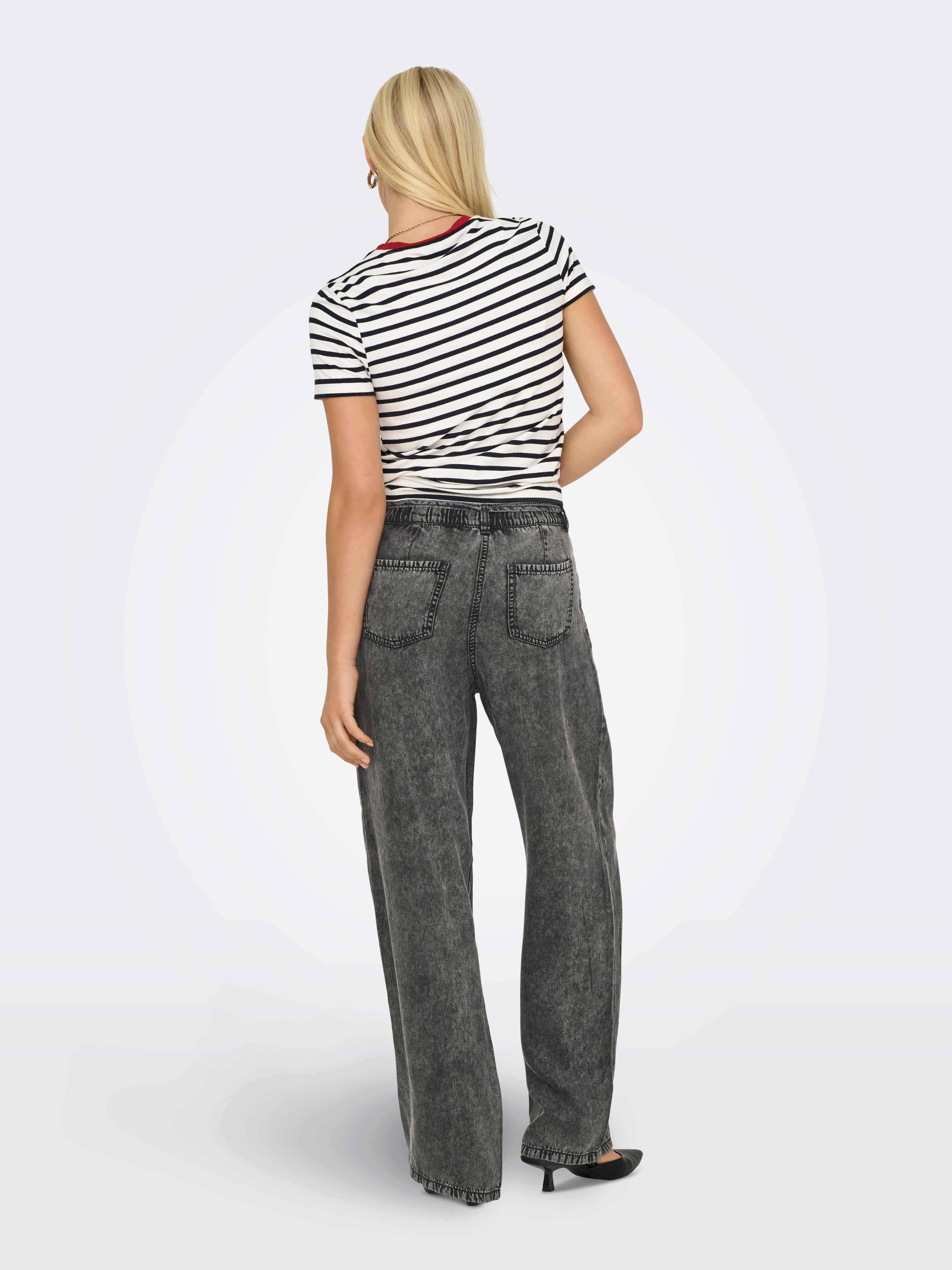 ONLY ONLENYA PANTS - Broek - black/toasted coconut/zwart ONLY ONLENYA PANTS - Broek - black/toasted coconut/zwart