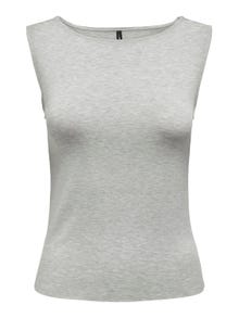 ONLY Camisetas de tirantes Corte regular Cuello barco -Light Grey Melange - 15336196