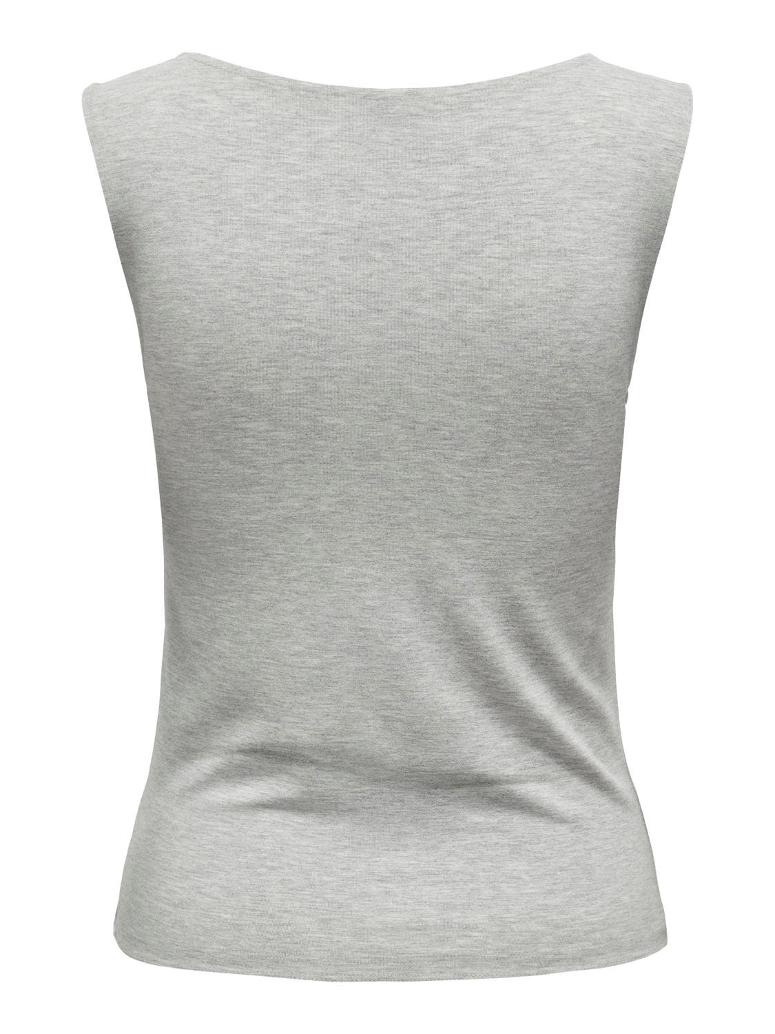 ONLY Camisetas de tirantes Corte regular Cuello barco -Light Grey Melange - 15336196