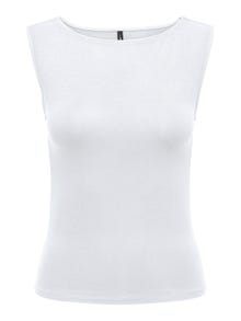 ONLY Regular Fit Boat neck Tank-Top -White - 15336196