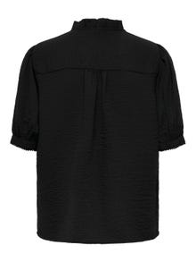ONLY Normal geschnitten Hemdkragen Ärmelbündchen mit Spitze Hemd -Black - 15336224