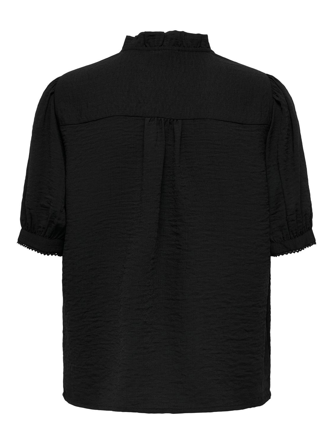 ONLY Normal geschnitten Hemdkragen Ärmelbündchen mit Spitze Hemd -Black - 15336224