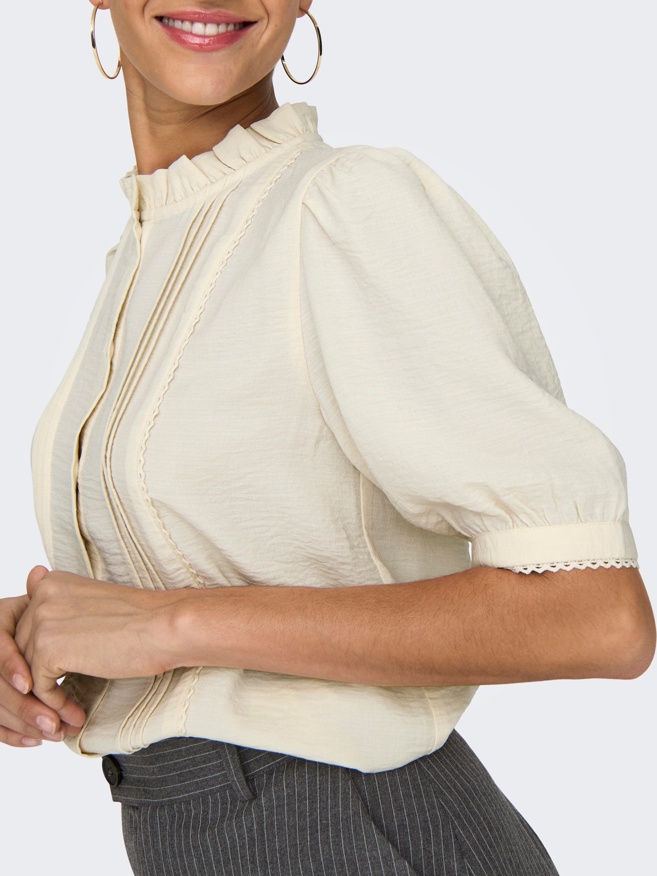 ONLY Regular Fit Shirt collar Lace cuffs Shirt -Birch - 15336224