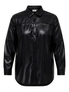 ONLY CARTANA Synthetic leather shirt -Black - 15336282