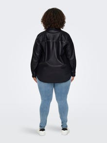 ONLY CARTANA Synthetic leather shirt -Black - 15336282